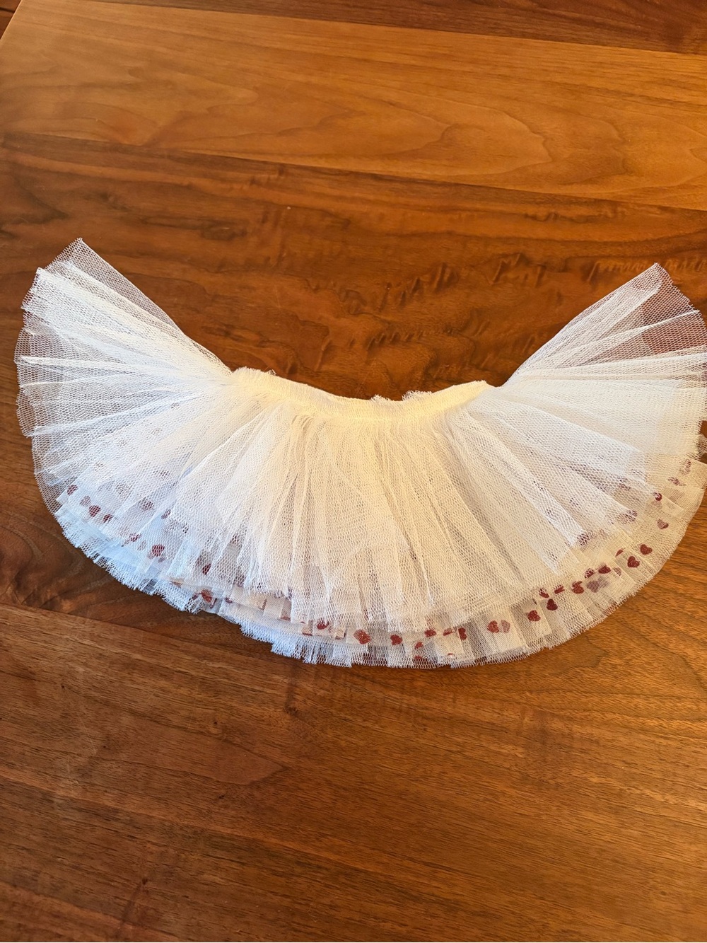 White Tulle Heart-Trim Ballet Tutu